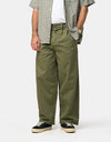 Route One Wide Leg Pleated Chino - Olive