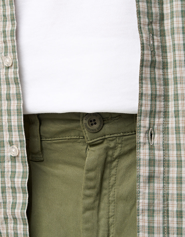 Route One Wide Leg Pleated Chino - Olive