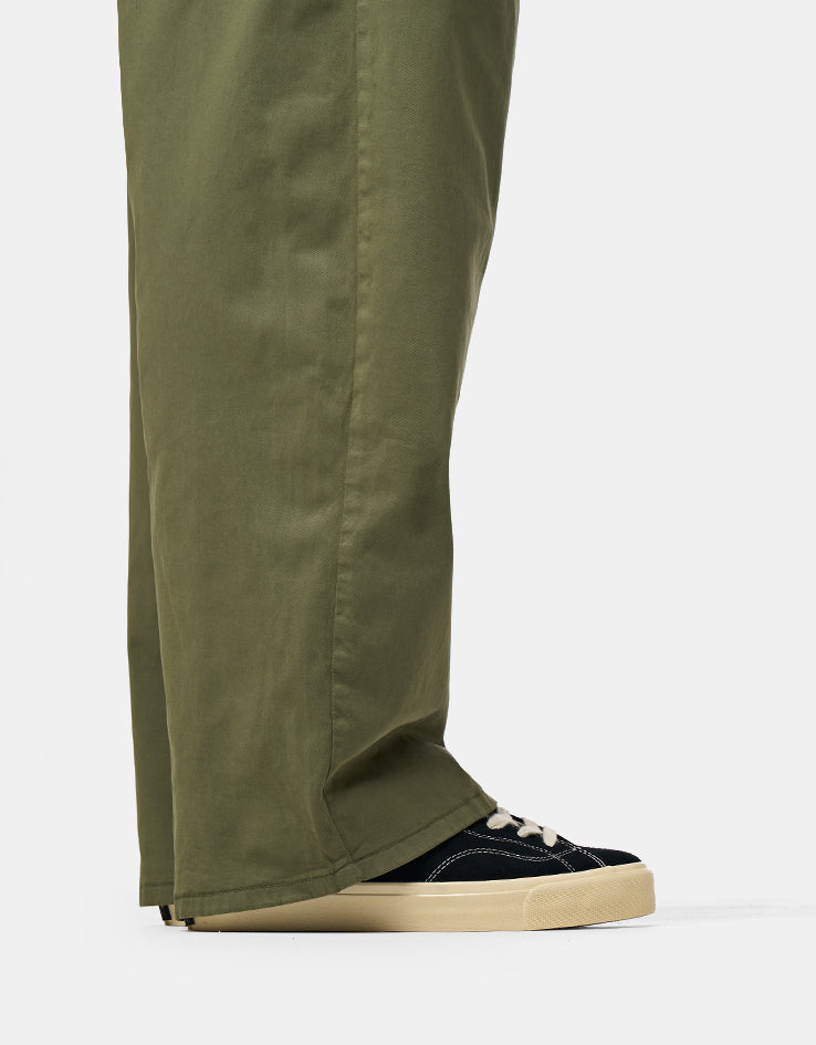 Route One Wide Leg Pleated Chino - Olive