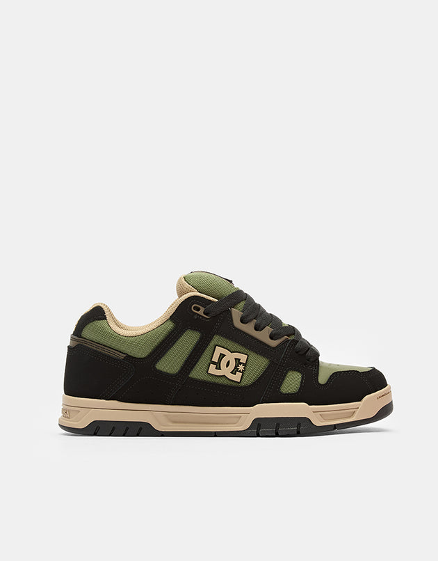 DC Stag Skate Shoes - Black/Tan/Olive