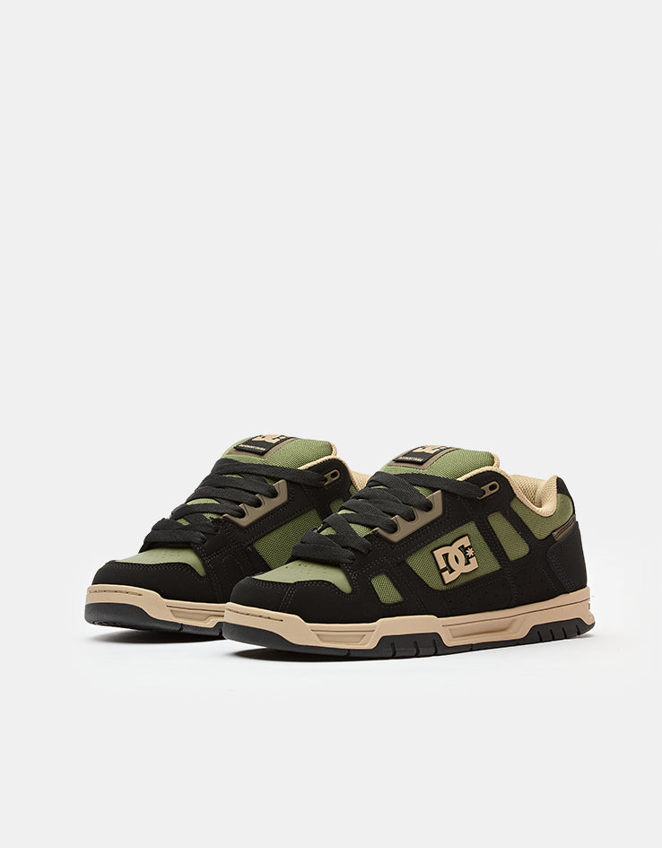 DC Stag Skate Shoes - Black/Tan/Olive