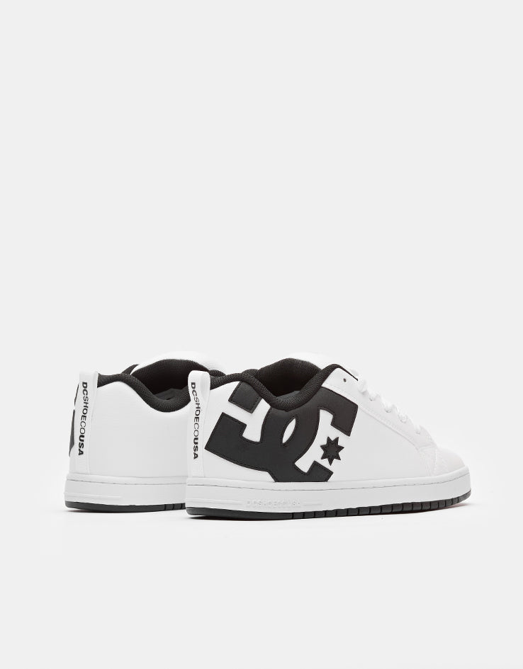 DC Court Graffik Skate Shoes - White/Black/Black