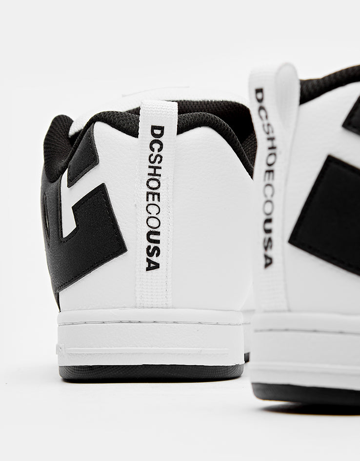 DC Court Graffik Skate Shoes - White/Black/Black