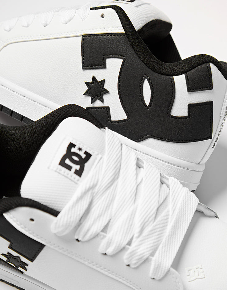 DC Court Graffik Skate Shoes - White/Black/Black
