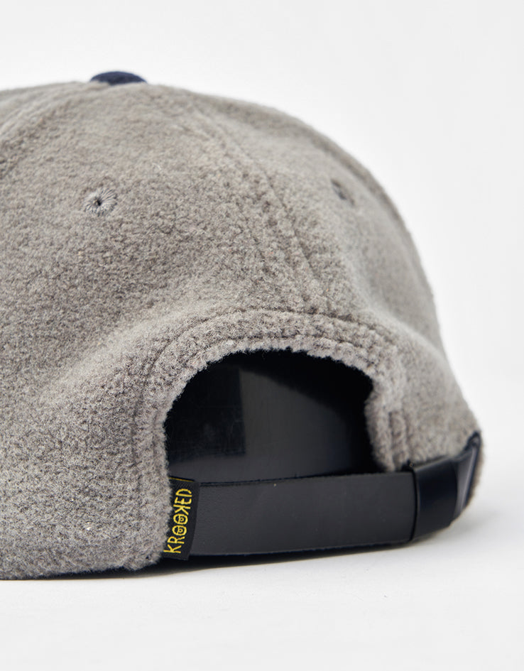 Krooked Double Ok Script Strapback Cap - Grey/Navy