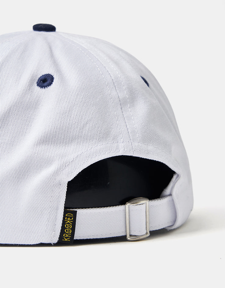 Krooked Sun Heart Strapback Cap - White/Navy