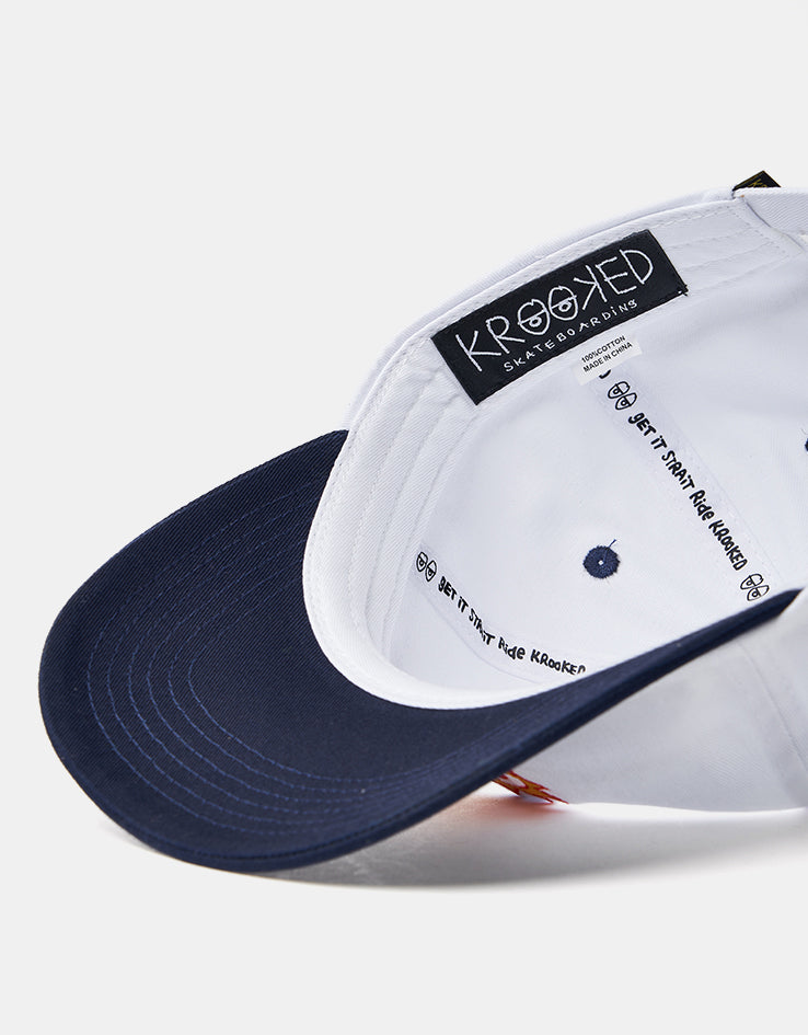 Krooked Sun Heart Strapback Cap - White/Navy