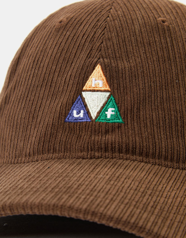 HUF Prism Triple Triangle Cord 6 Panel Curved Visor Cap - Dark Brown