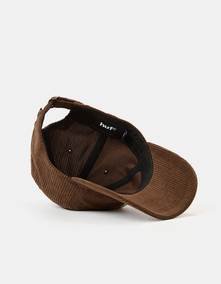 HUF Prism Triple Triangle Cord 6 Panel Curved Visor Cap - Dark Brown