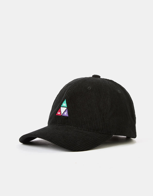 HUF Prism Triple Triangle Cord 6 Panel Curved Visor Cap - Black