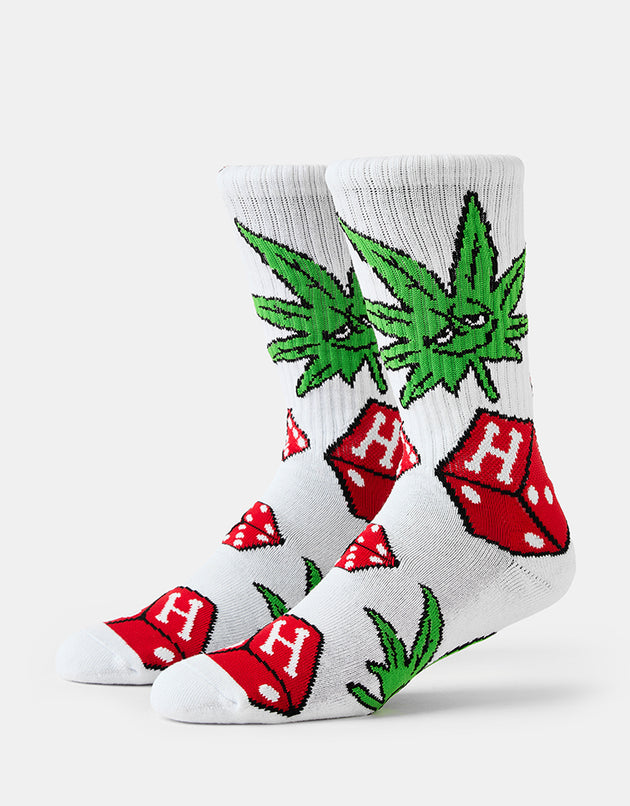 HUF Dice Buddy Crew Socks - White
