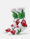 HUF Dice Buddy Crew Socks - White