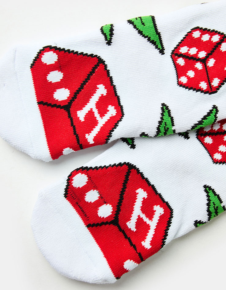 HUF Dice Buddy Crew Socks - White