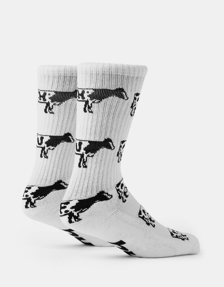 HUF Moo Crew Socks - White