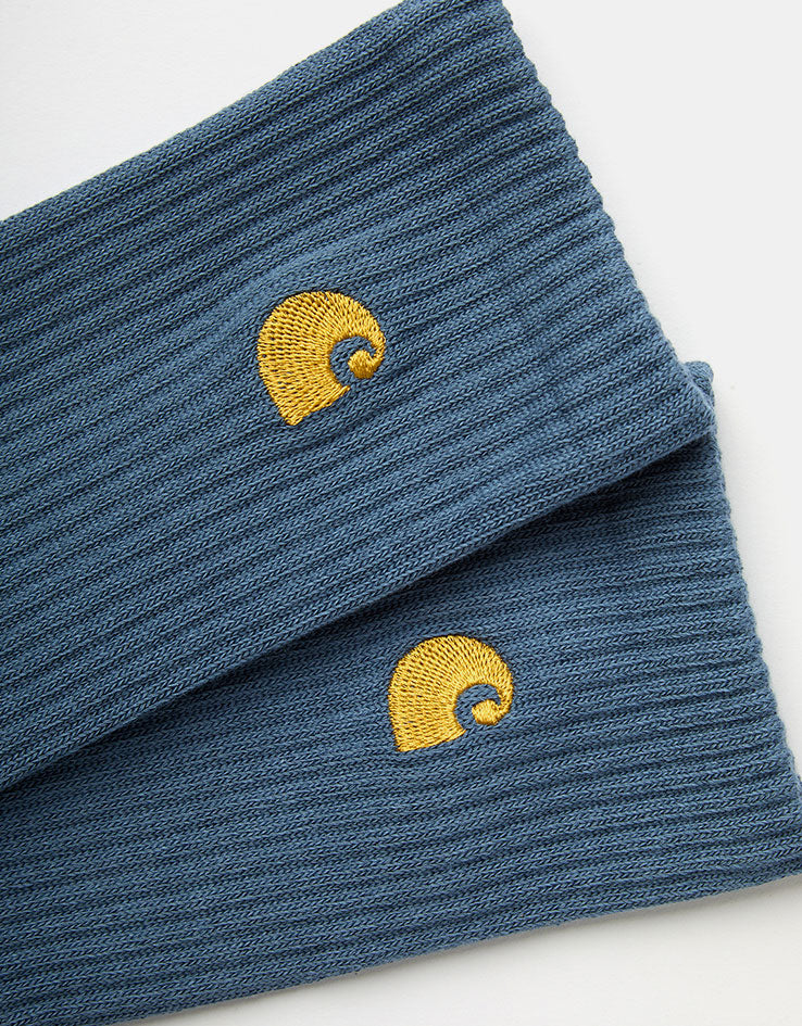 Carhartt WIP Chase Crew Socks - Icesheet/Gold