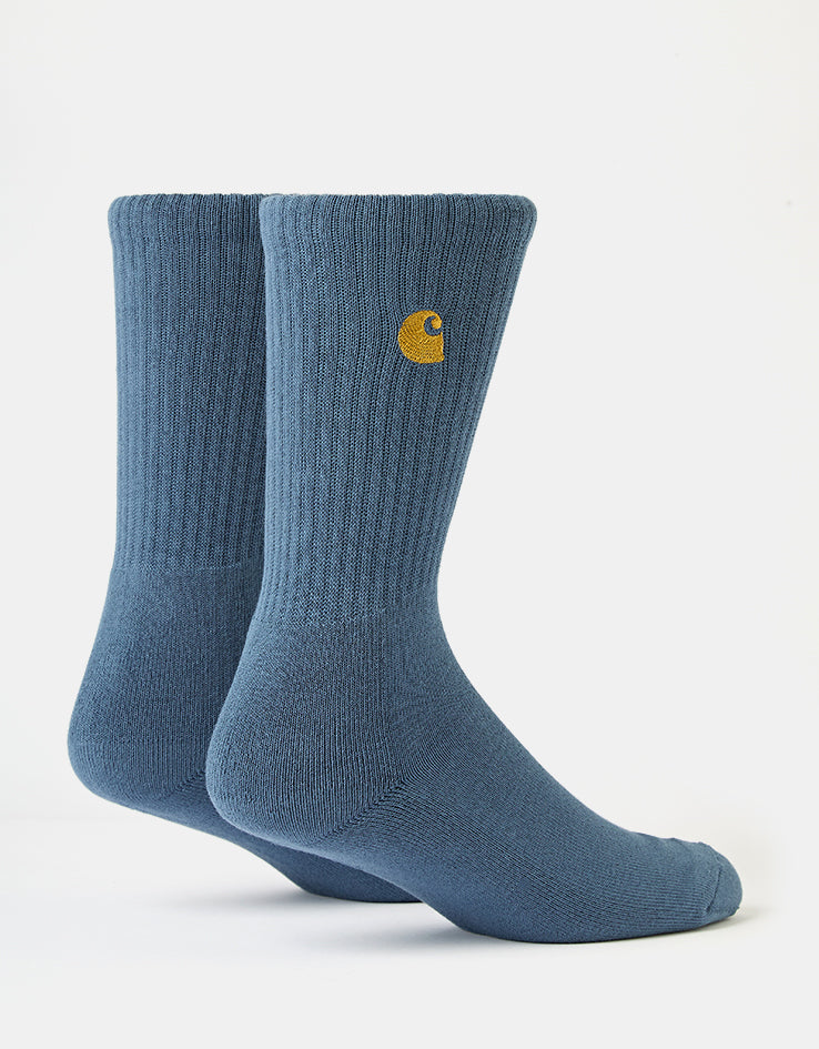 Carhartt WIP Chase Crew Socks - Icesheet/Gold