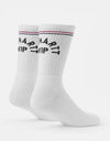 Carhartt WIP Arch Script Crew Socks - White/Dark Navy