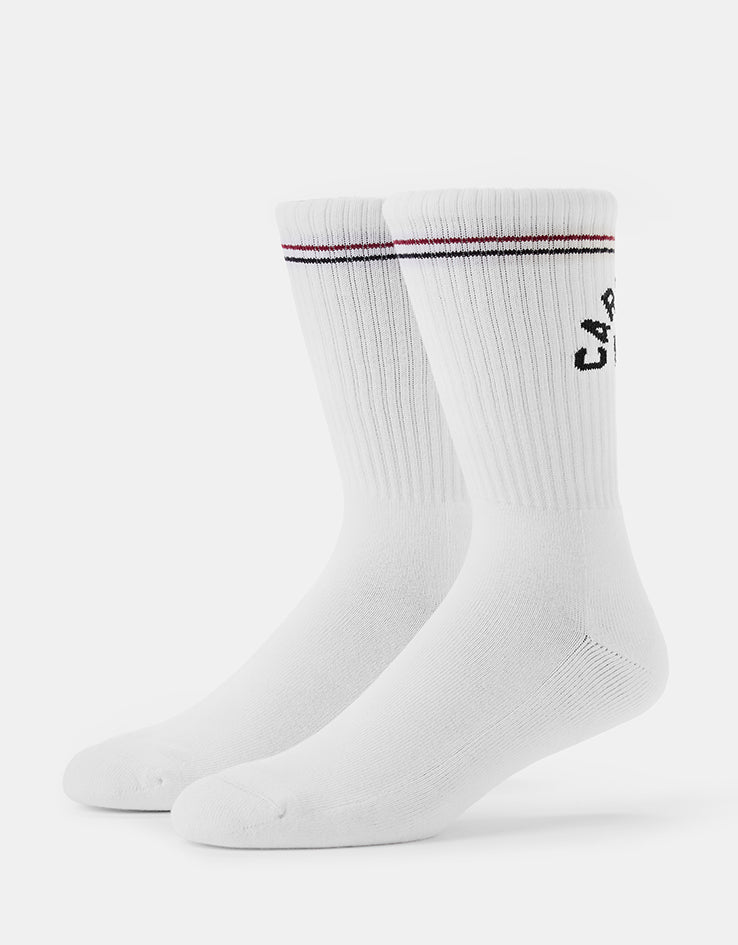 Carhartt WIP Arch Script Crew Socks - White/Dark Navy
