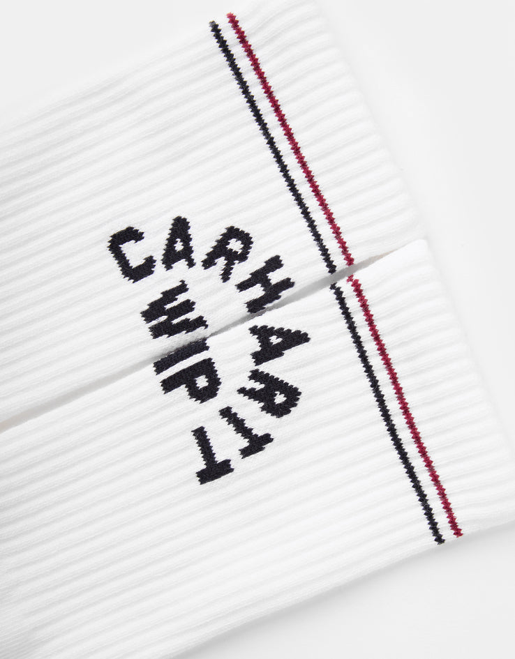 Carhartt WIP Arch Script Crew Socks - White/Dark Navy