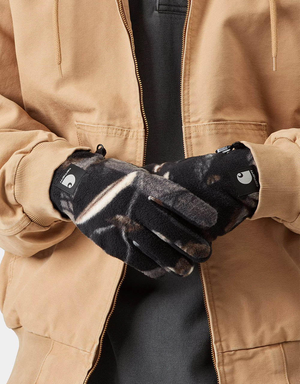 Carhartt WIP Blevin Gloves - Camo Feather Tree/Black