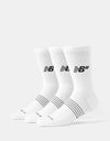 New Balance Numeric Active 3 Pack Crew Socks - White