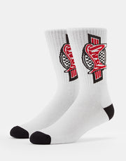 Vans Pulver Crew Socks - White