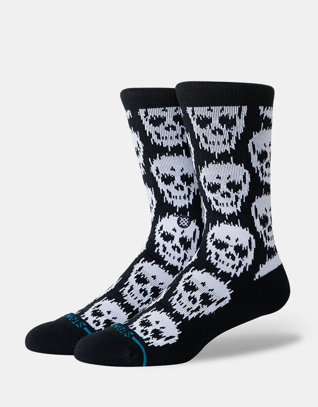 Stance Static Skull Crew Socks - Black