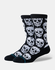 Stance Static Skull Crew Socks - Black