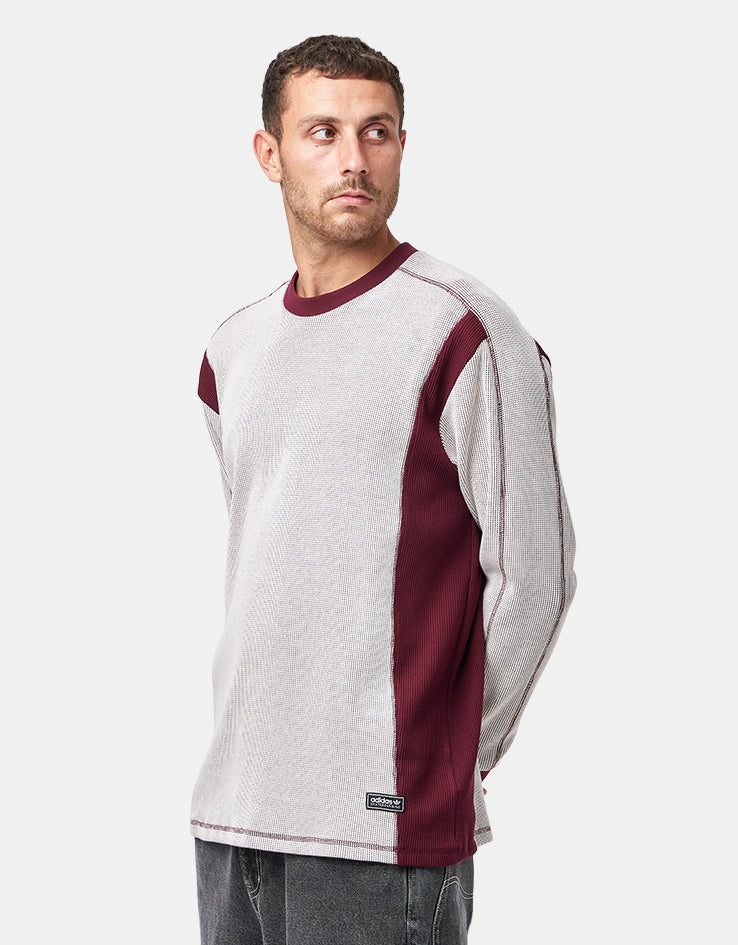 adidas FSBS Waffle L/S T-Shirt - White/Shadow Red