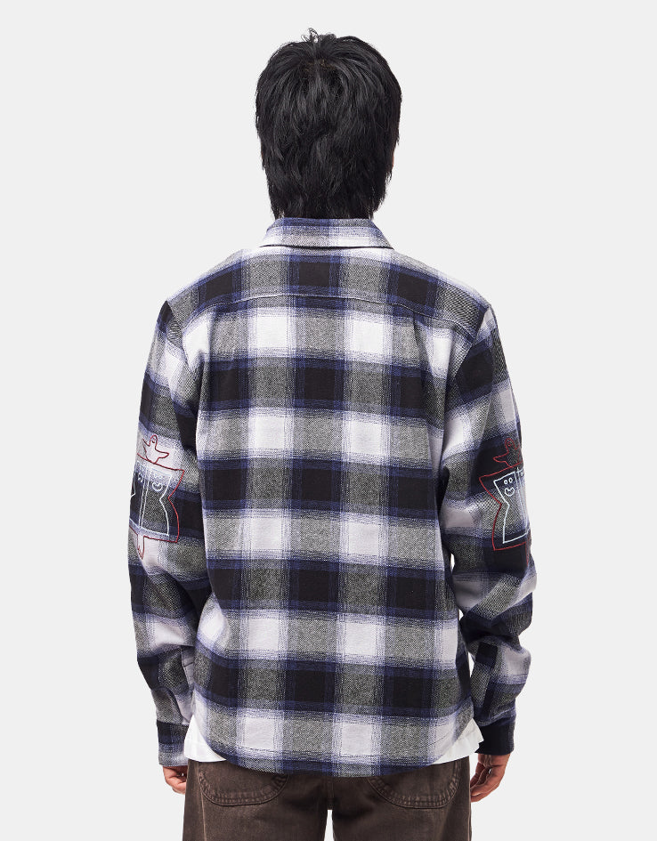 adidas x Gonz Flannel Shirt - Black/Muted Purple/Halo Silver
