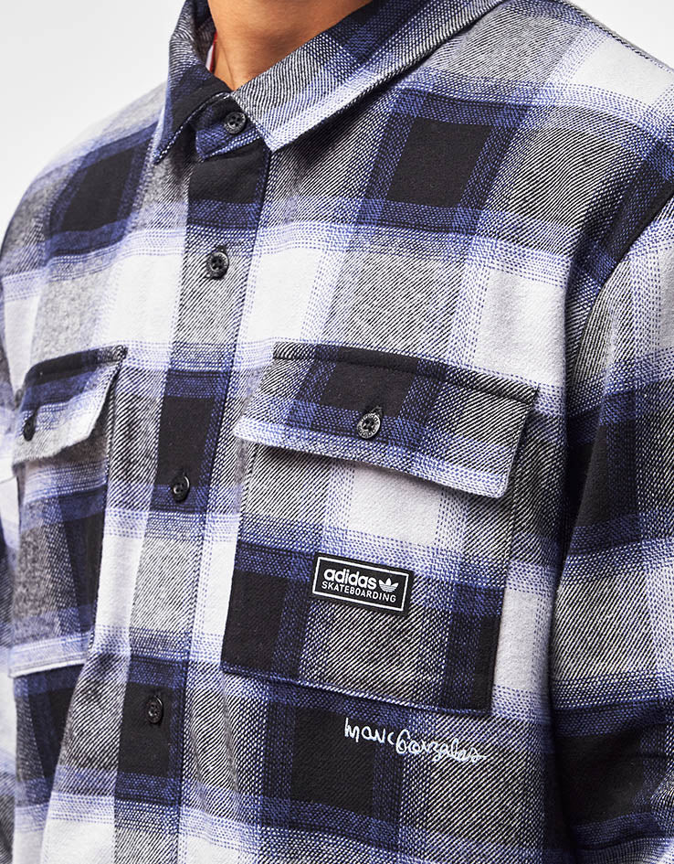 adidas x Gonz Flannel Shirt - Black/Muted Purple/Halo Silver