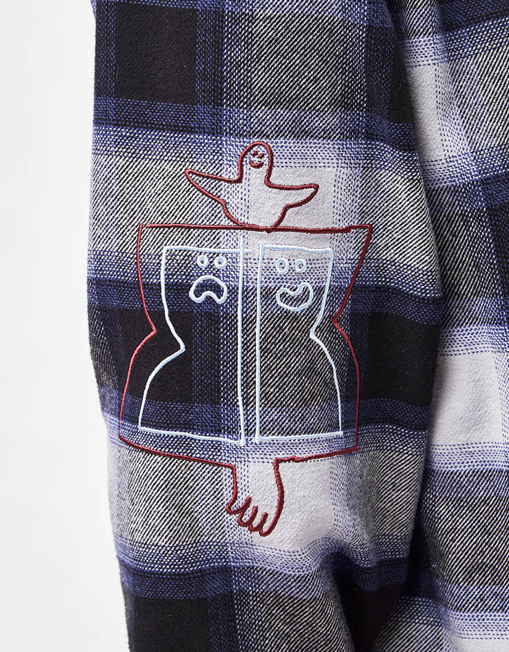 adidas x Gonz Flannel Shirt - Black/Muted Purple/Halo Silver