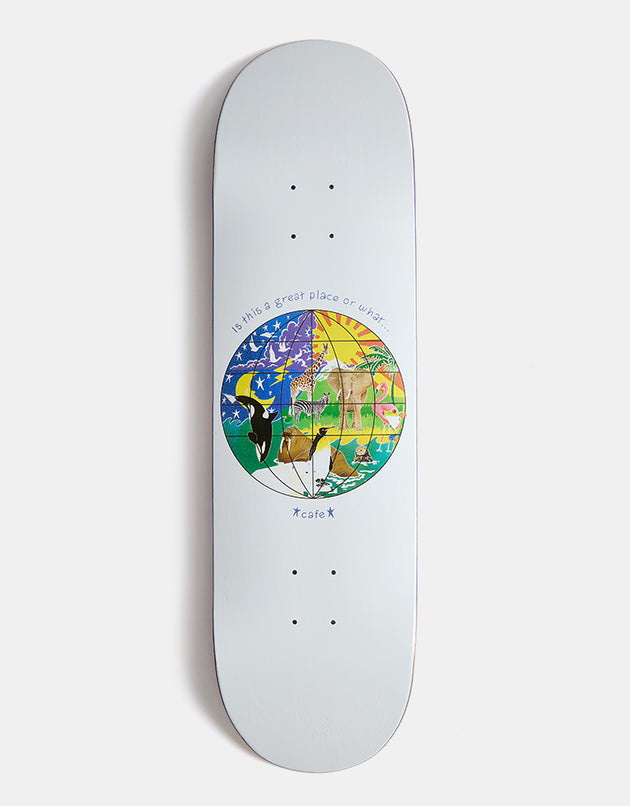 Skateboard Cafe Great Place White Skateboard Deck - 8.7"