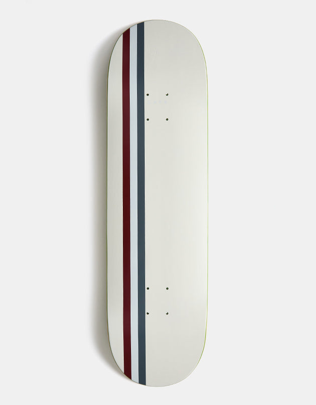 Skateboard Cafe Stripe Cream Burgundy Skateboard Deck - 8.6"