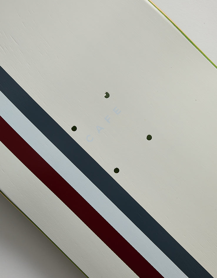 Skateboard Cafe Stripe Cream Burgundy Skateboard Deck - 8.6"