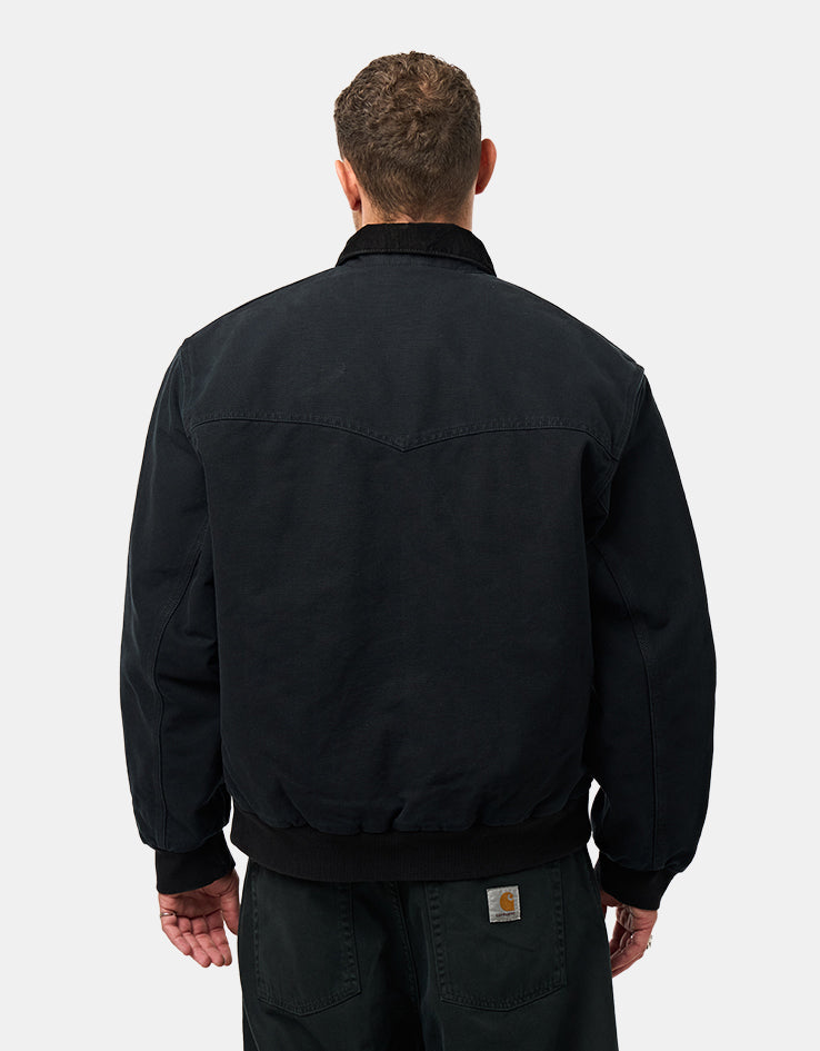 Carhartt WIP OG Santa Fe Jacket - Black/Black (Stone Canvas)