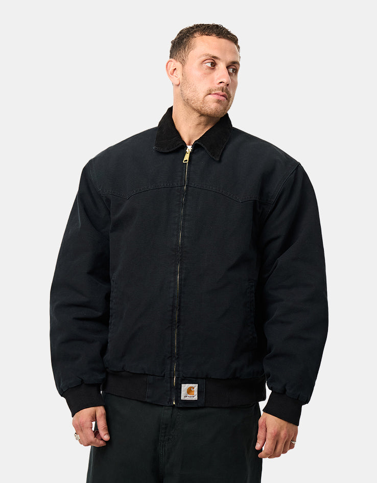 Carhartt WIP OG Santa Fe Jacket - Black/Black (Stone Canvas)
