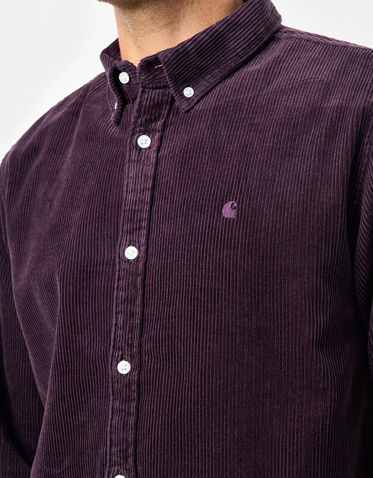 Carhartt WIP L/S Madison Cord Shirt - Cozy Purple