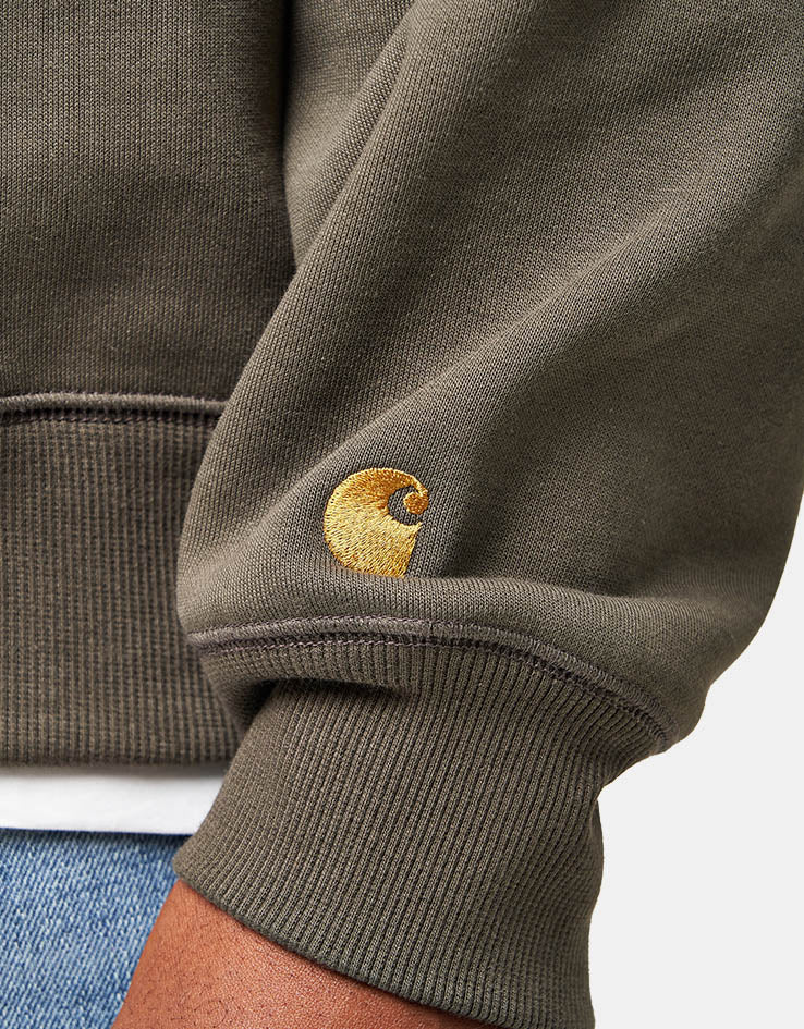 Carhartt WIP Chase Sweat - Shungite/Gold