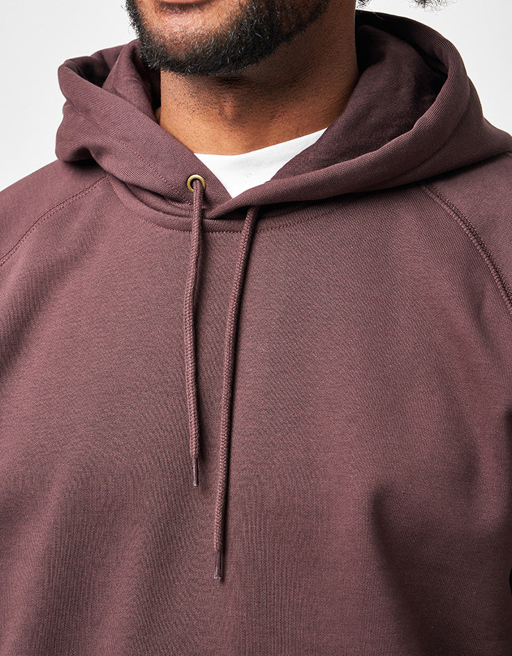 Carhartt WIP Hooded Chase Sweat - Palisander/Gold