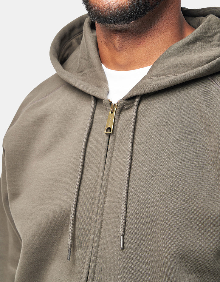 Carhartt WIP Hooded Chase Jacket - Shungite/Gold