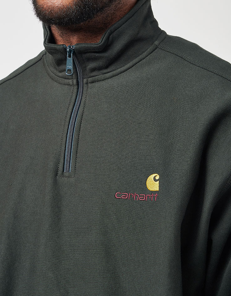 Carhartt WIP Half Zip American Script Sweat - Raven