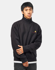 Carhartt WIP Half Zip American Script Sweat - Black