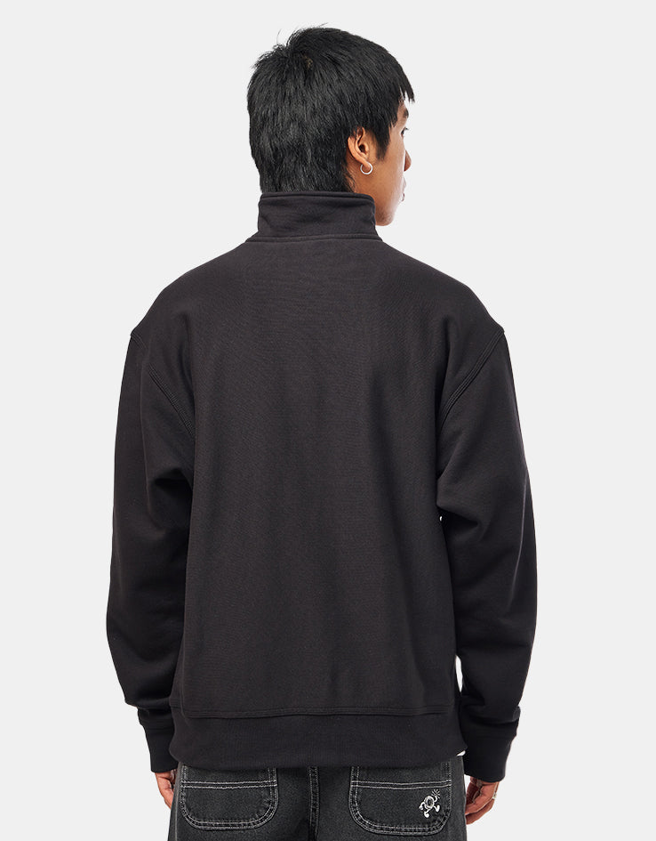 Carhartt WIP Half Zip American Script Sweat - Black