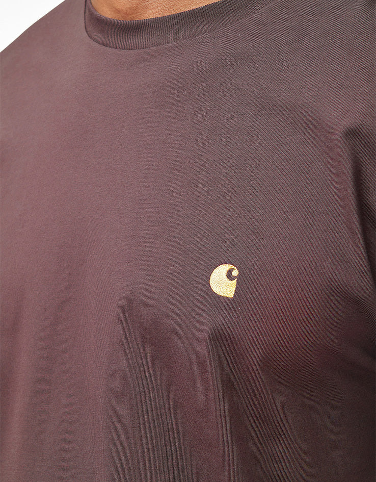 Carhartt WIP L/S Chase T-Shirt - Palisander/Gold