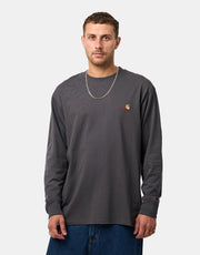 Carhartt WIP L/S American Script T-Shirt - Graphite