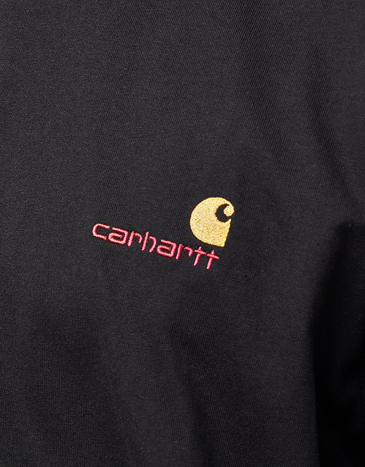 Carhartt WIP L/S American Script T-Shirt - Black