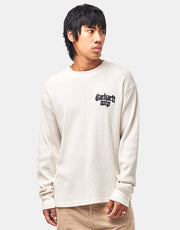 Carhartt WIP L/S Blackletter Waffle T-Shirt - Wax/Black