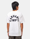 Carhartt WIP S/S Arch Script T-Shirt - White/Dark Navy