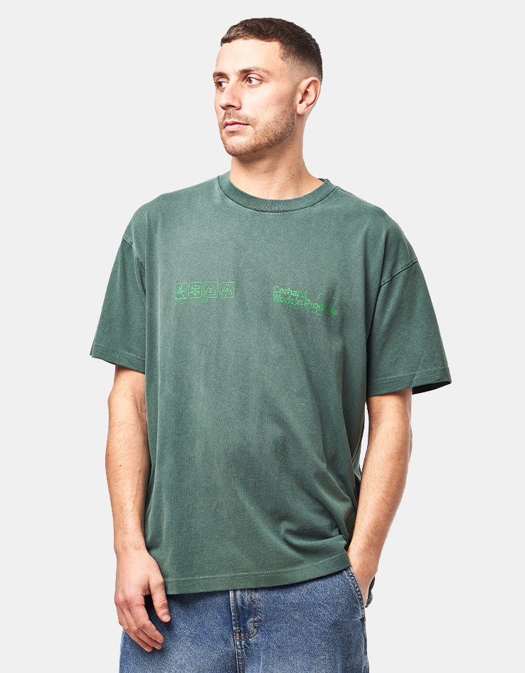Carhartt WIP S/S Boxed T-Shirt - Dark Scarab (Garment Dyed)
